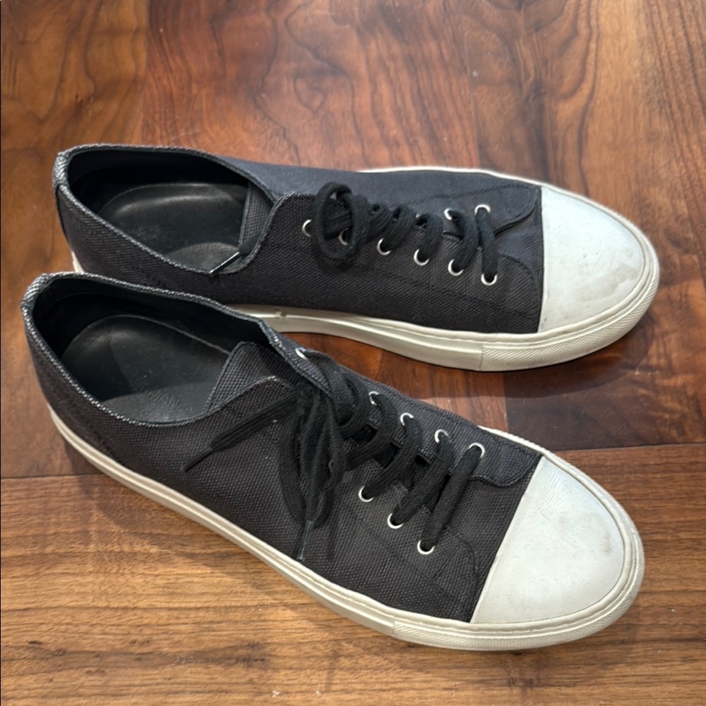 WoMen's Black Canvas Sneakers- common projects